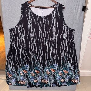 Floral Black Sleeveless Dress